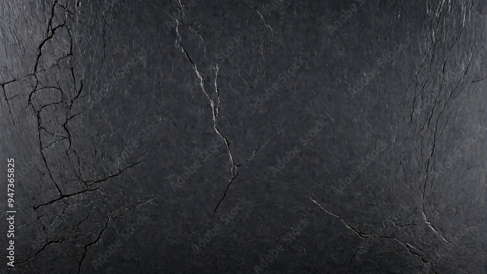 Wall mural Close-up black surface rough texture appears to be black slate s