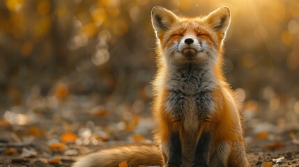 Obraz premium Enchanting Fox Dancing in the Wild