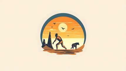 Anthropologist illustration logo