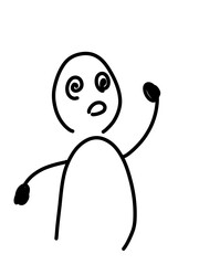 目が回っている人のゆるいイラスト