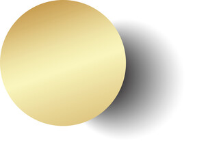 Gold paper circle and shadow. Element for design