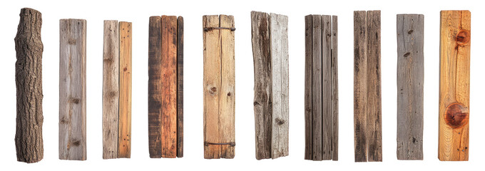 Rustic wooden fence, cut out