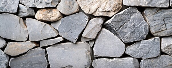 Fototapeta premium High-detail image of a stone wall with a mix of light and dark areas, perfect for copy space.