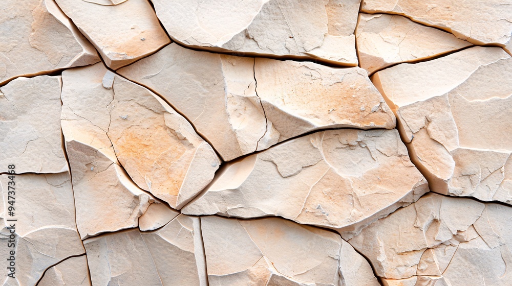 Aufkleber a close-up of a stone texture with visible cracks and earthy tones, offering a large blank area for 