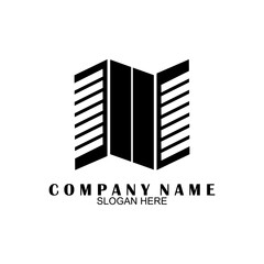 Real estate logo design. Perspective view of modern building. Residence logo template. Construction logo. Twin skyscraper logo ideas.