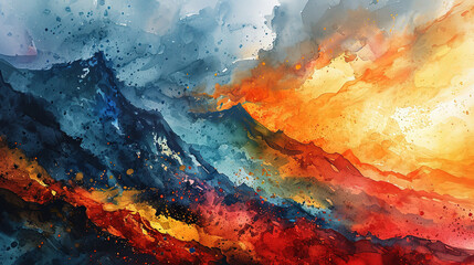 Fluid Paint Blue With Gold Marble Ink Abstract Art Background