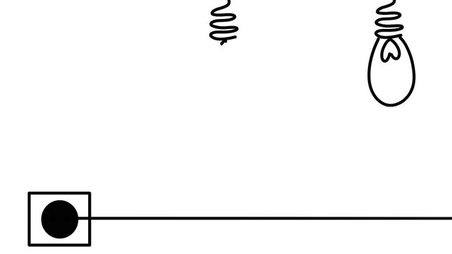 Illustration process of light on, series electrical circuit