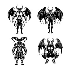 Obraz premium icon sheet black and white illustrations about the supernatural, about the supernatural