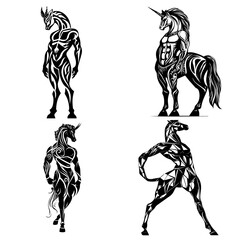 Fototapeta premium icon sheet black and white illustrations about the supernatural, about the supernatural