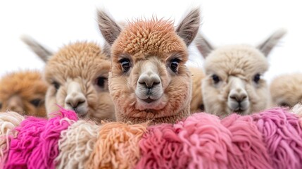 Cute Smiling Alpaca - Funny Animal Studio Portrait on White Background