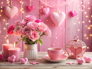 rose and candles