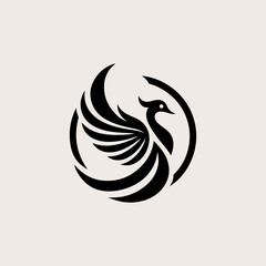 simple minimalist garuda bird logo