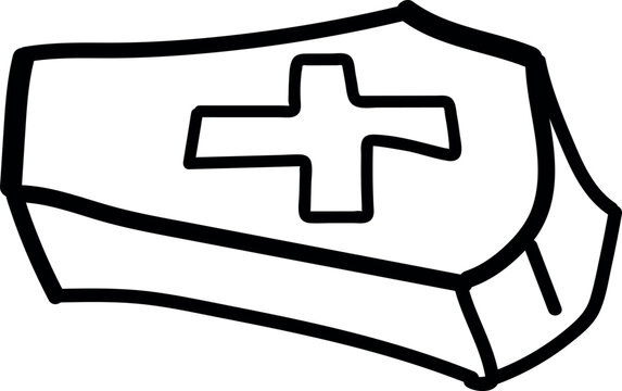 recommend clip art: Outline Vector Illustration of a Coffin with Cross for Halloween Designs