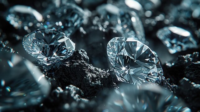Diamonds: Valued for their hardness and dazzling brilliance, diamonds are featured in jewelry and cutting tools. They are created under intense pressure in Earth's mantle.
