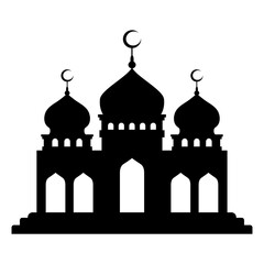 Flat Mosque Silhouette