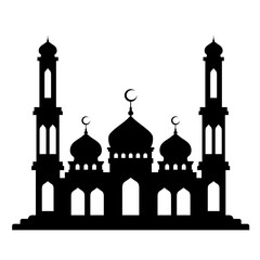 Flat Mosque Silhouette