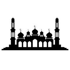 Flat Mosque Silhouette