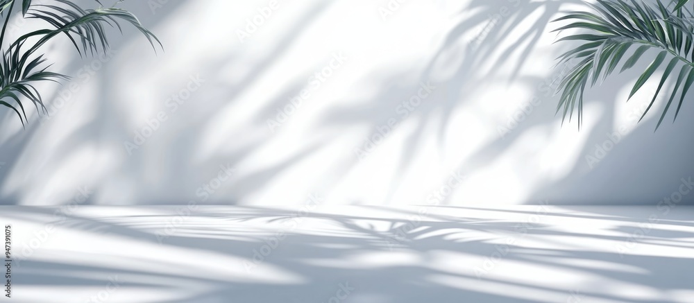 Poster abstract white studio background for product presentation featuring a 3d rendering of an empty room 