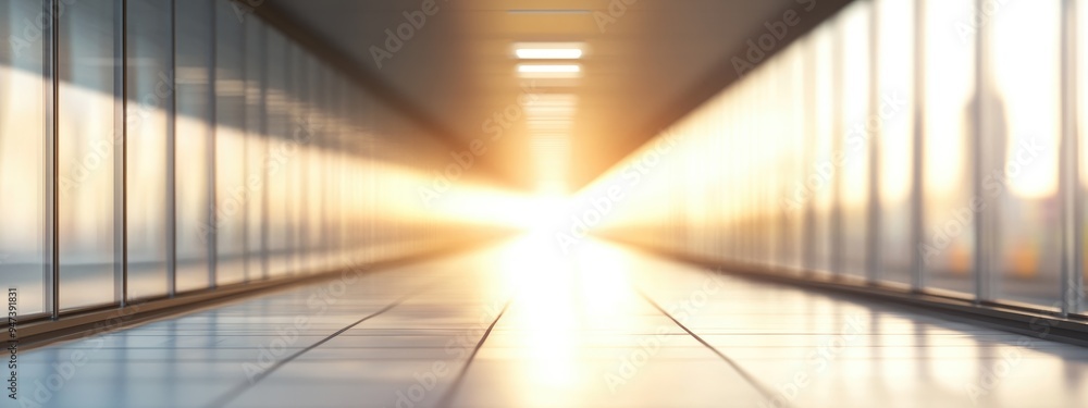 Poster Blurred walkway background in 3D rendering