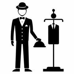 Clothes valet Black silhouette