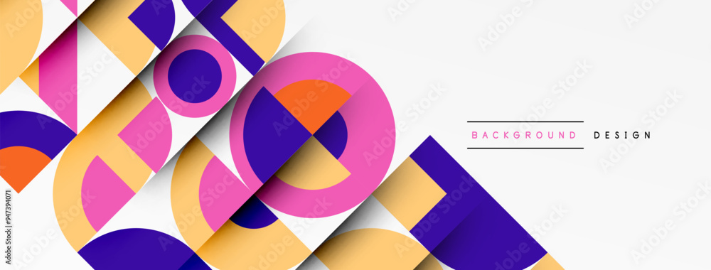 Poster modern geometrical abstract background - circles. business or technology presentation design