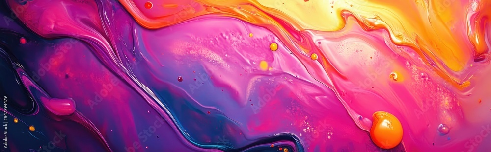 Poster fluid art in a 3d cartoon rendering abstract colorful background showcasing paint mixing modern art
