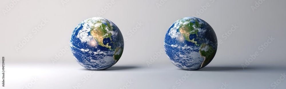 Poster Glow of Earth in a 3D cartoon rendering on a white background