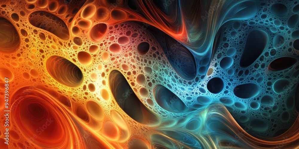Poster Abstract figure with a good background rendered in 3D cartoon style Fractal design