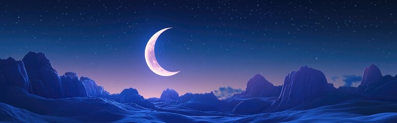 3D cartoon depiction of the shape of the moon during Ramadan 1444 Hijri