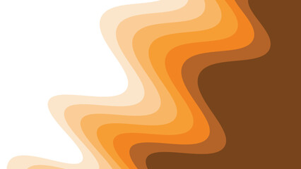 Naklejka premium Orange wave paper cut abstract background for backdrop or presentation