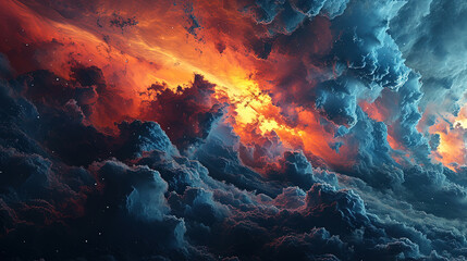 Liquid Paint Of Red and Blue Wavy Texture Vibrant Art Background