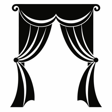black theater curtains on white background clip art preview