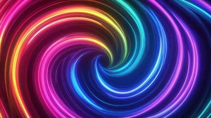 Obraz premium A glowing abstract background with swirling patterns in neon and bright colors, vibrant, abstract, glowing