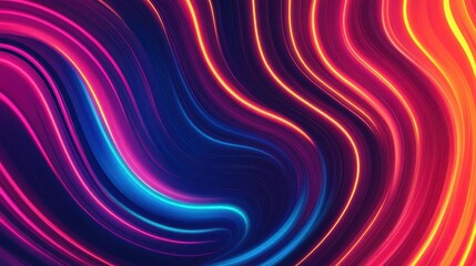 Fototapeta premium A glowing abstract background with swirling patterns in neon and bright colors, vibrant, abstract, glowing