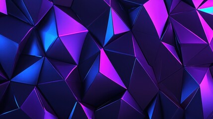 Obraz premium Abstract Geometric Pattern Purple and Blue Triangles Shiny D Background