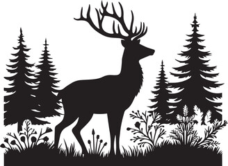 deer in the forest vector art