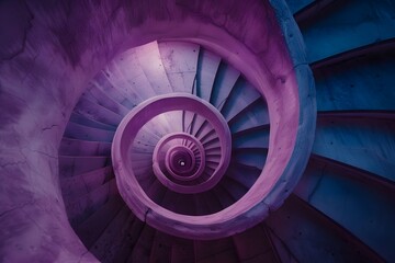 Purple Spiral Staircase.
