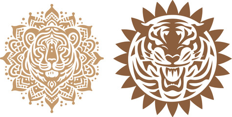 Tiger Mandala Style Illustration, 
