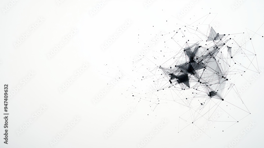 Poster futuristic 3d wireframe website structure visualization in ultra high detail 32k resolution, generat