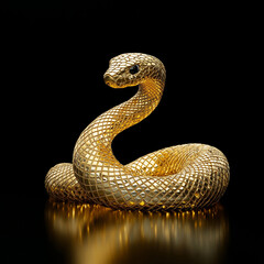 Fototapeta premium 黄金の蛇。巳年。干支