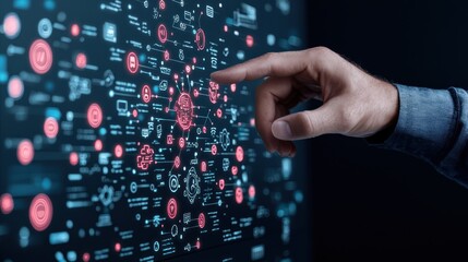 Obraz premium Digital User Experience Testing on Interactive Design Prototype Displayed on Large Touch Screen with Ultra Sharp 32K Detail, Generate Ai