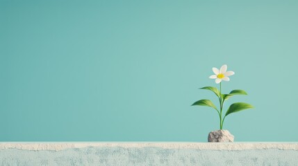 A conceptual representation of business blossoming and prospering, depicted by a flourishing plant set against a simple, uncluttered backdrop. This image is suitable for illustrating success and