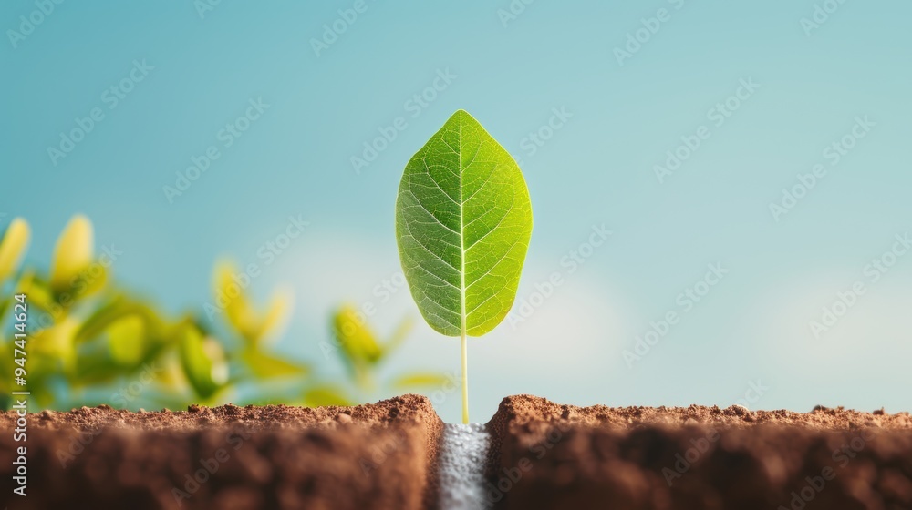 Poster a conceptual image of a young sapling growing into a mature tree, symbolizing business growth and de