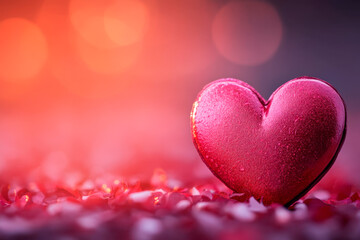 Obraz premium Valentines Day background with red heart