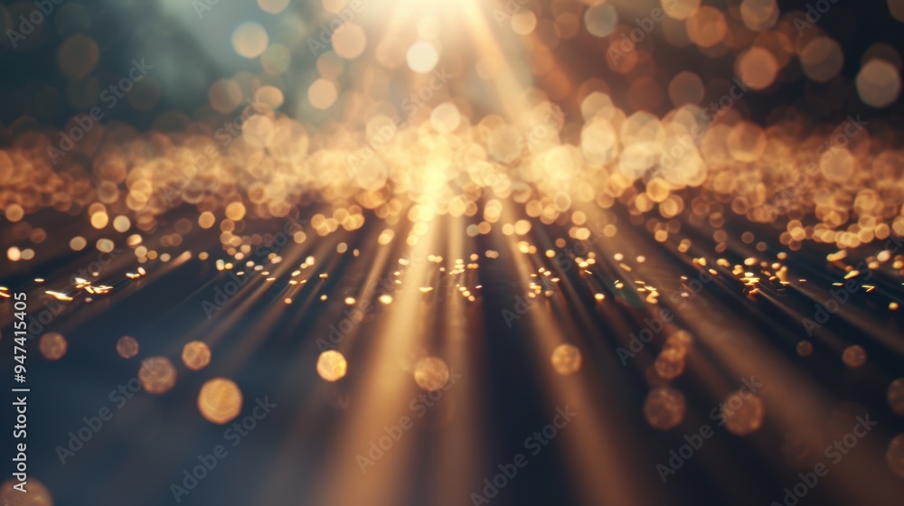 Poster an artistic interpretation of business growth and achievement, with shimmering light beams emanating