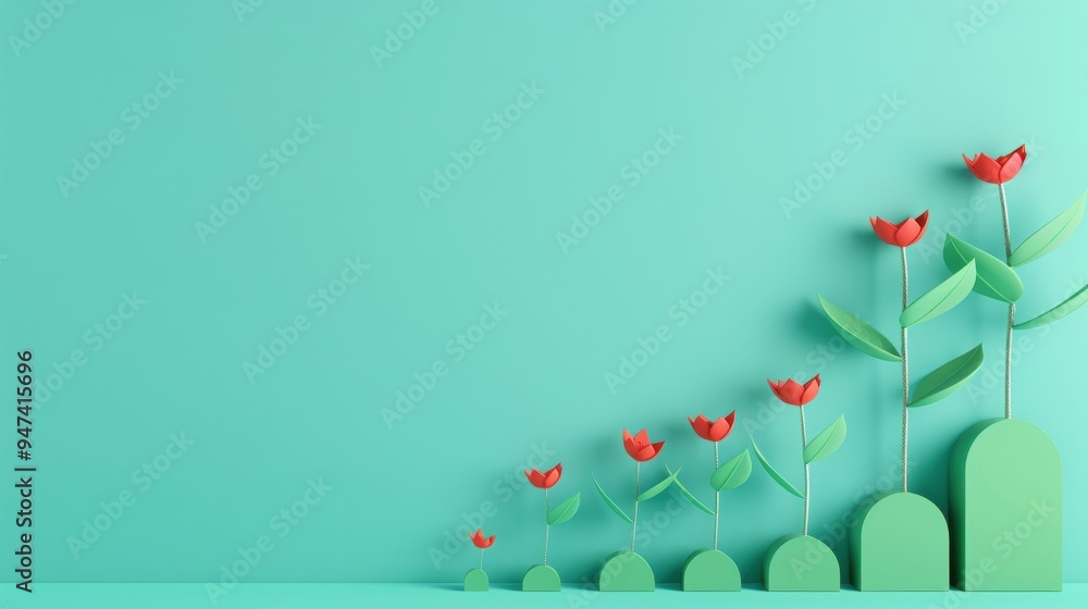 Poster a symbolic representation of business growth and propagation, depicted through a series of interconn