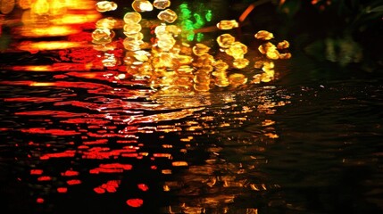 Obraz premium Abstract Reflections of Lights in Water