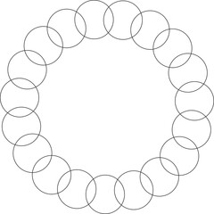 Dotted line circular round frame, symbol, icon