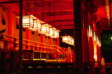 Fushimi Inari Taisha by night, in Kyoto, Japan