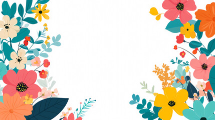 Fototapeta premium Autumn plants hand painted watercolor background pattern
